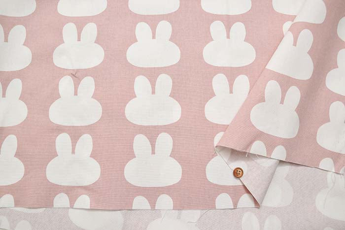 Cotton Ox Print Fabric Rabbit Face - nomura tailor