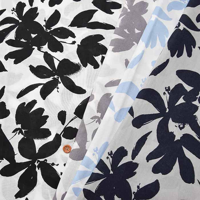 Cotton 60 Loan print fabric nanosoft processing monotone flower - nomura tailor