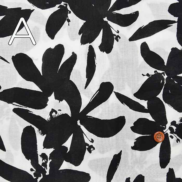 Cotton 60 Loan print fabric nanosoft processing monotone flower - nomura tailor