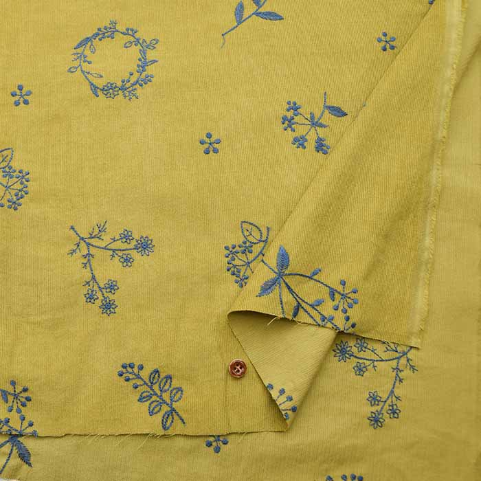 Cotton Shirt Call Embroidery Fabric Flower Wreath made in China - nomura tailor