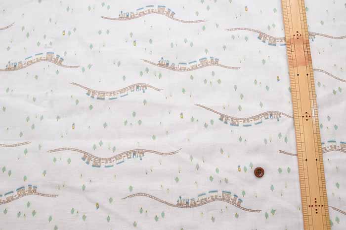 Cotton Double Gauze Printed Fabric Train - nomura tailor