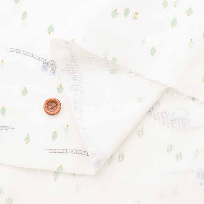 Cotton Double Gauze Printed Fabric Train - nomura tailor