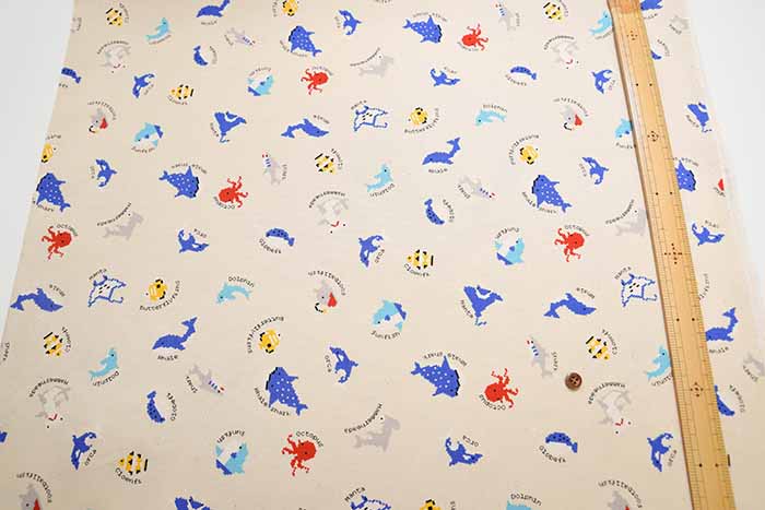 Cotton Ox Printed Fabric Pixel Sea - nomura tailor