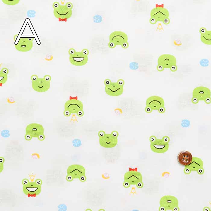 Cotton sheeting print fabric Frog - nomura tailor