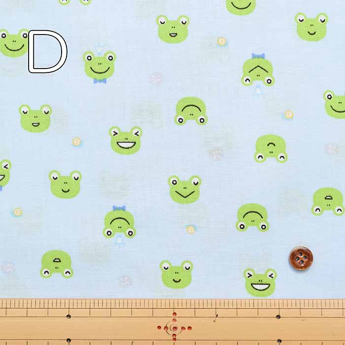 Cotton sheeting print fabric Frog - nomura tailor