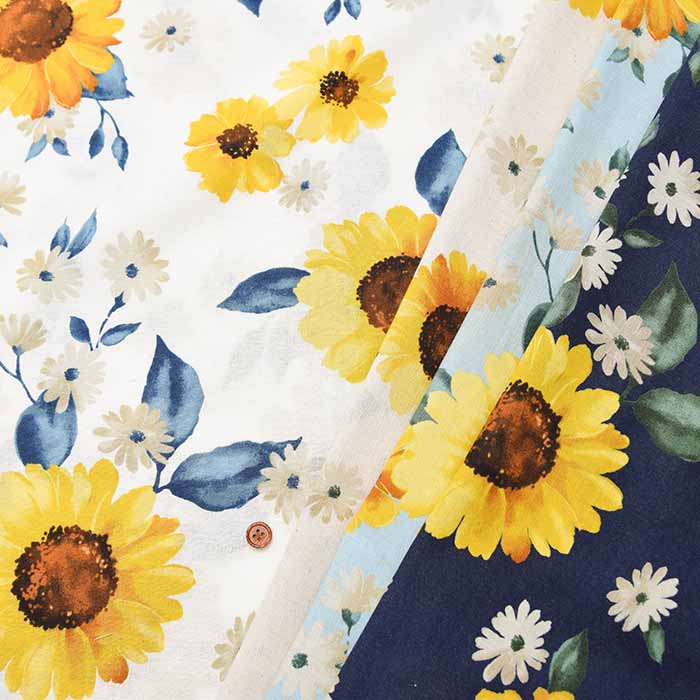 C/L sheeting print fabric Sunflower - nomura tailor