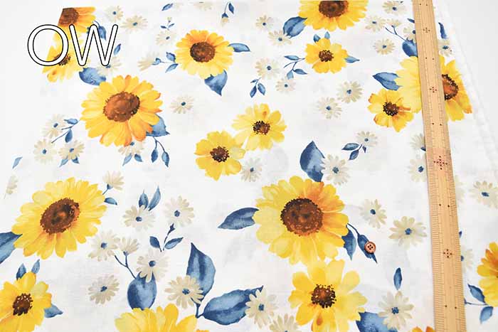 C/L sheeting print fabric Sunflower - nomura tailor