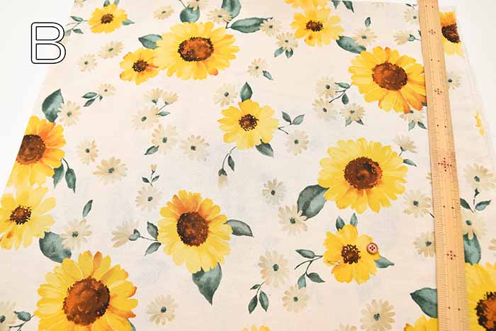 C/L sheeting print fabric Sunflower - nomura tailor