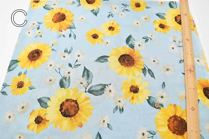 C/L sheeting print fabric Sunflower - nomura tailor