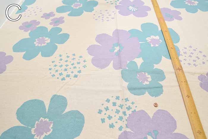 Air-tumbled C/L sheeting printed fabric Big Flower - nomura tailor