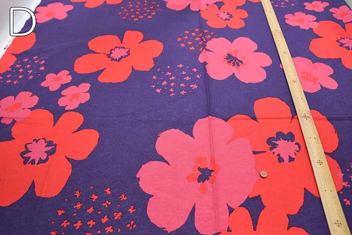 Air-tumbled C/L sheeting printed fabric Big Flower - nomura tailor