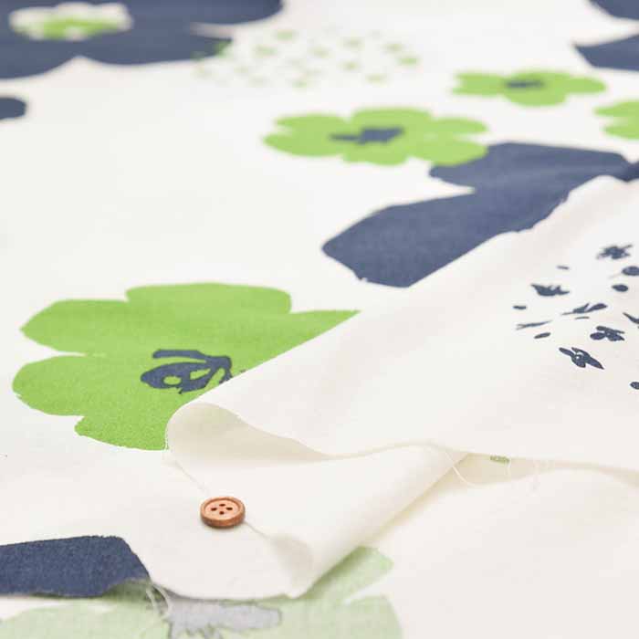 Air-tumbled C/L sheeting printed fabric Big Flower - nomura tailor