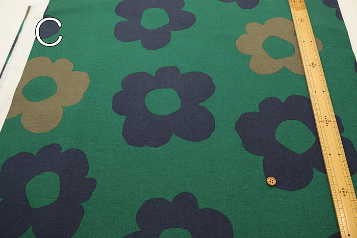 C/L MuslinPrint Fabric Air Tumbler Finished  - Big Flower - nomura tailor
