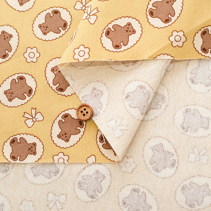 Cotton Oxford Fabric - Bear Biscuit - nomura tailor