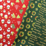 Cotton Sheeting printed Fabric - Christmas Snowman - nomura tailor