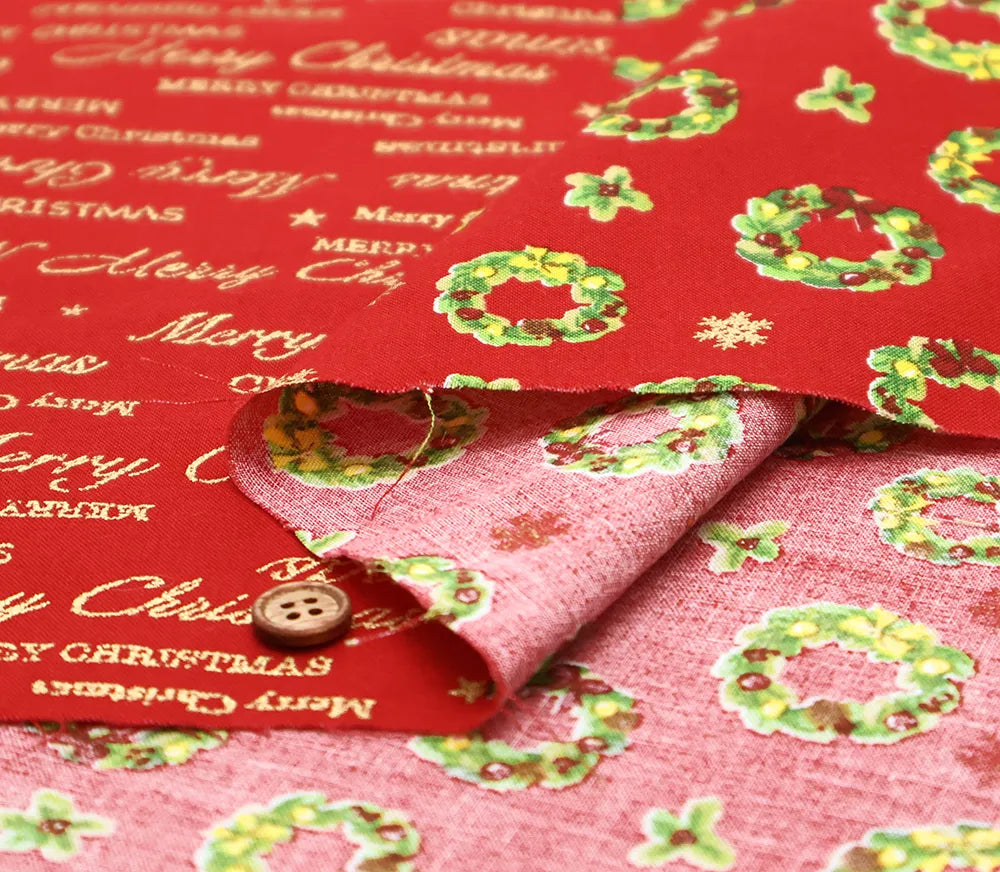 Cotton Sheeting printed Fabric - Christmas Snowman - nomura tailor