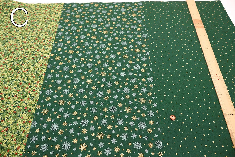 Cotton Sheeting printed Fabric - Christmas - Christmas Trees and Santa - nomura tailor