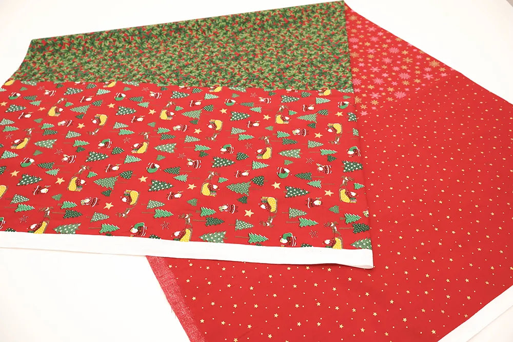 Cotton Sheeting printed Fabric - Christmas - Christmas Trees and Santa - nomura tailor
