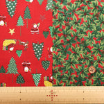 Cotton Sheeting printed Fabric - Christmas - Christmas Trees and Santa - nomura tailor