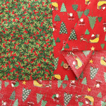 Cotton Sheeting printed Fabric - Christmas - Christmas Trees and Santa - nomura tailor