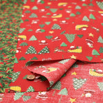 Cotton Sheeting printed Fabric - Christmas - Christmas Trees and Santa - nomura tailor