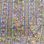 インド製 Cotton Cambric Printed Fabric エスニック ストライプボタニカル - nomura tailor