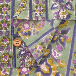 インド製 Cotton Cambric Printed Fabric エスニック ストライプボタニカル - nomura tailor