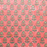 インド製 Cotton Cambric Printed Fabric エスニック リーフパターン - nomura tailor