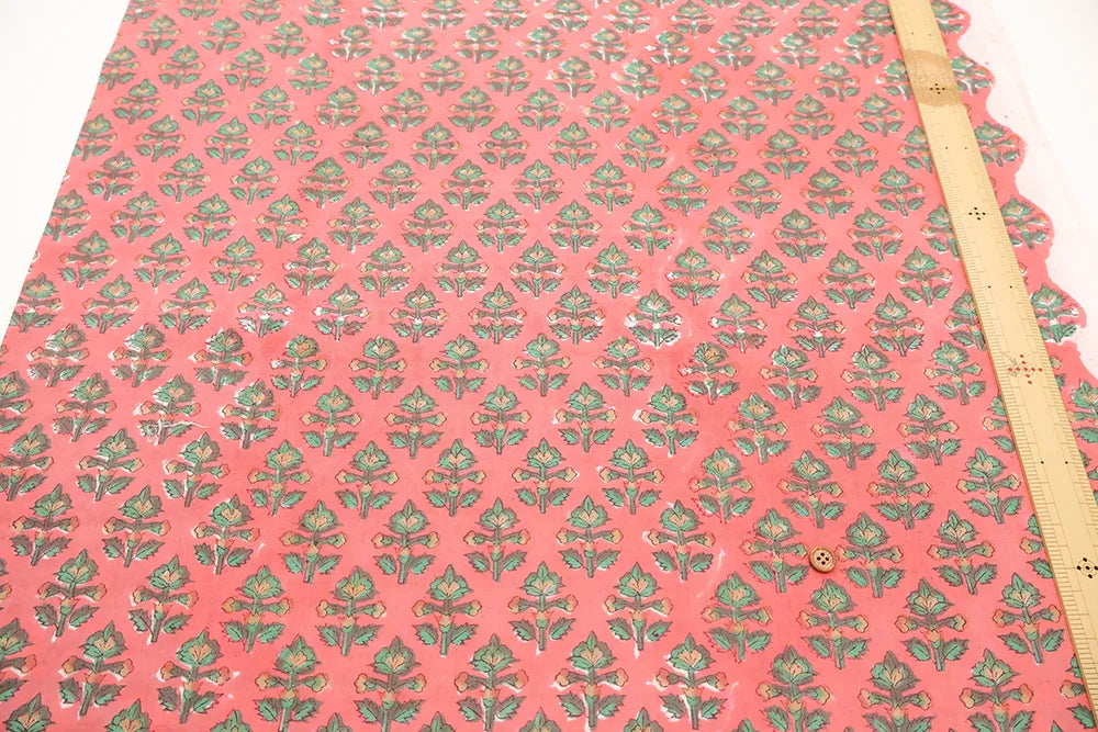インド製 Cotton Cambric Printed Fabric エスニック リーフパターン - nomura tailor
