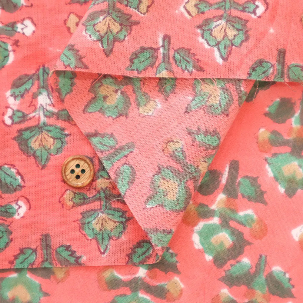 インド製 Cotton Cambric Printed Fabric エスニック リーフパターン - nomura tailor