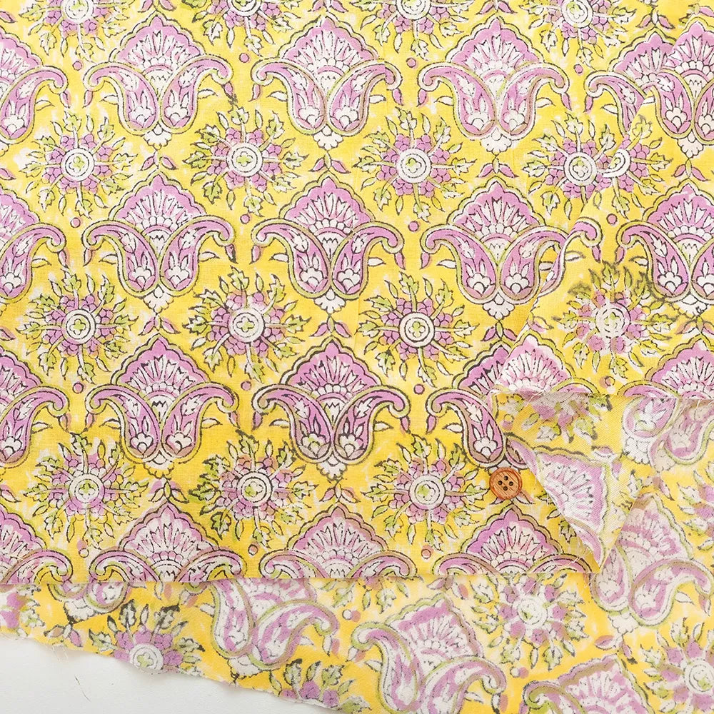 インド製 Cotton Cambric Printed Fabric エスニック モチーフ - nomura tailor