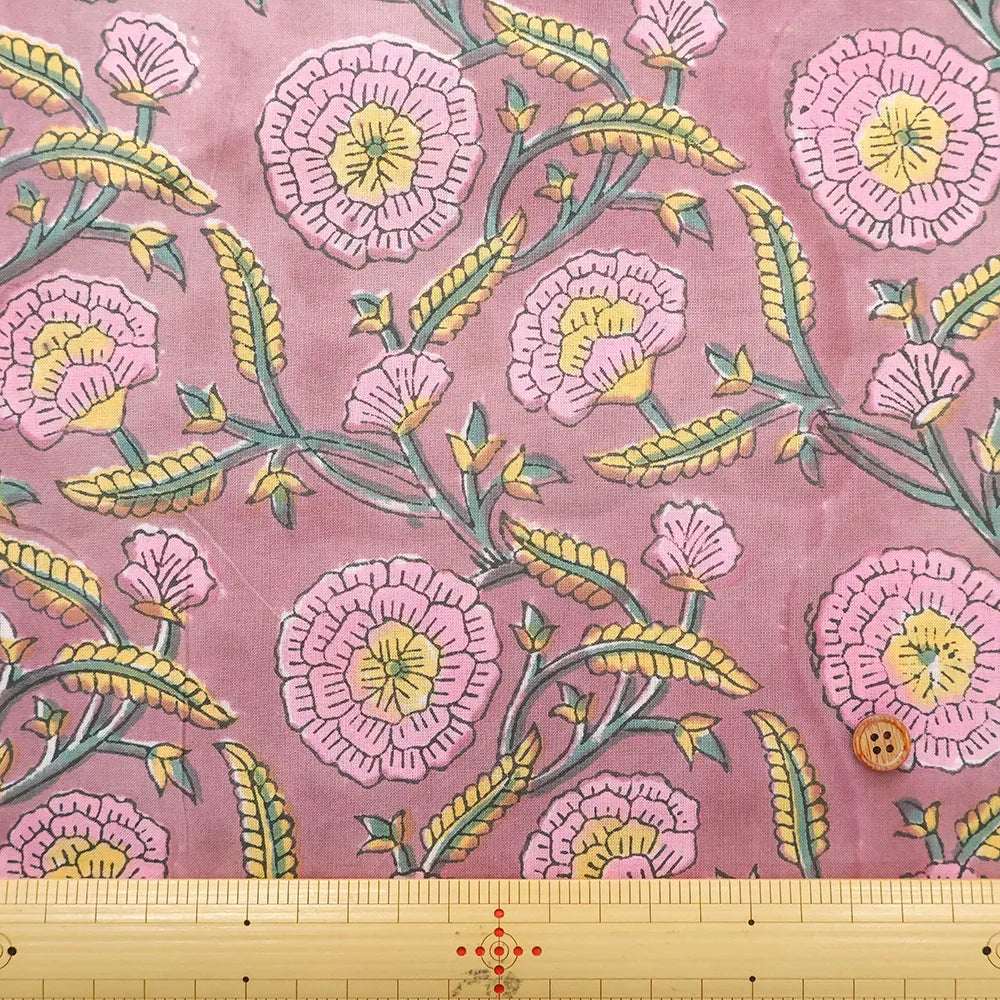 インド製 Cotton Cambric Printed Fabric エスニック - Botanical - nomura tailor