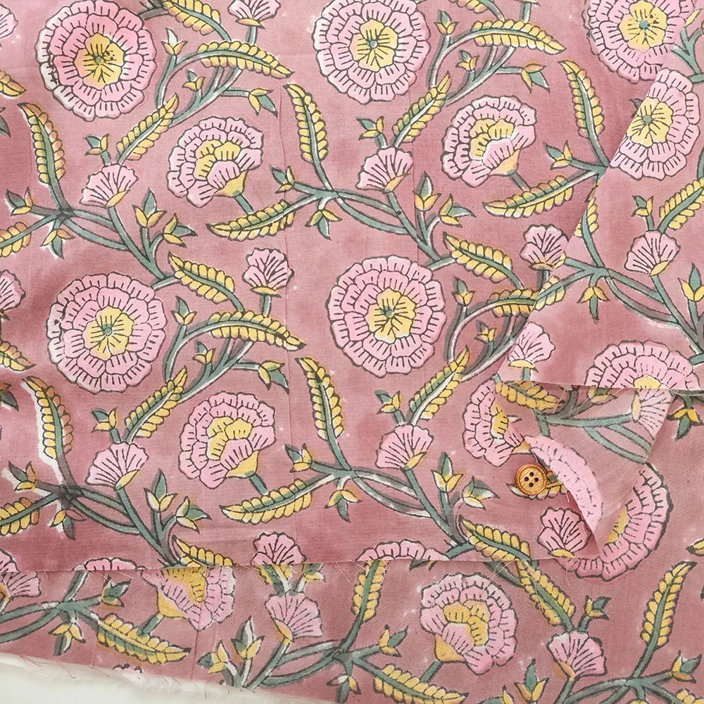 インド製 Cotton Cambric Printed Fabric エスニック - Botanical - nomura tailor