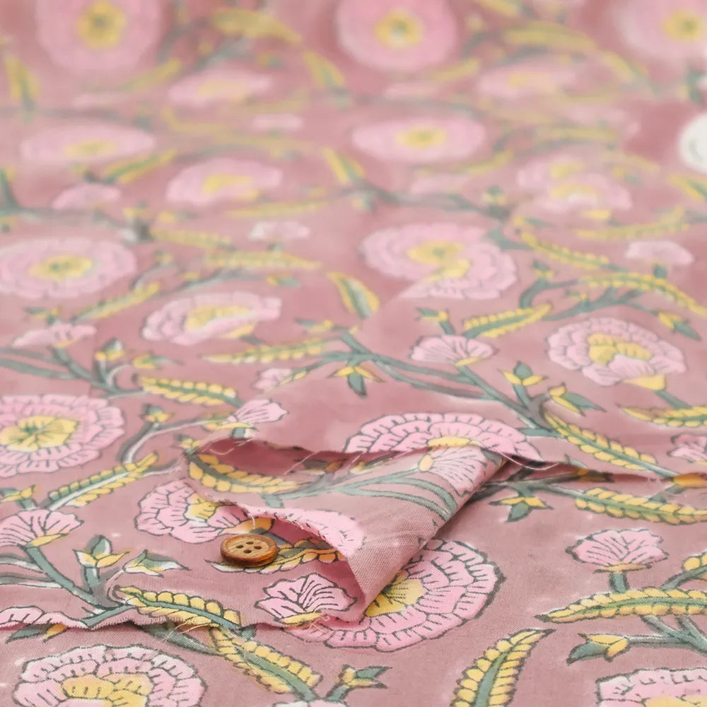 インド製 Cotton Cambric Printed Fabric エスニック - Botanical - nomura tailor