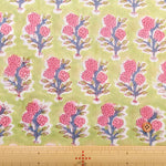 インド製 Cotton Cambric Printed Fabric エスニック ポンポンフラワー - nomura tailor
