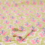 インド製 Cotton Cambric Printed Fabric エスニック ポンポンフラワー - nomura tailor
