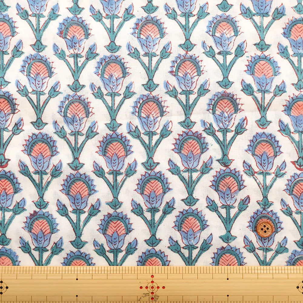 インド製 Cotton Cambric Printed Fabric エスニック - Mini Flowers - nomura tailor