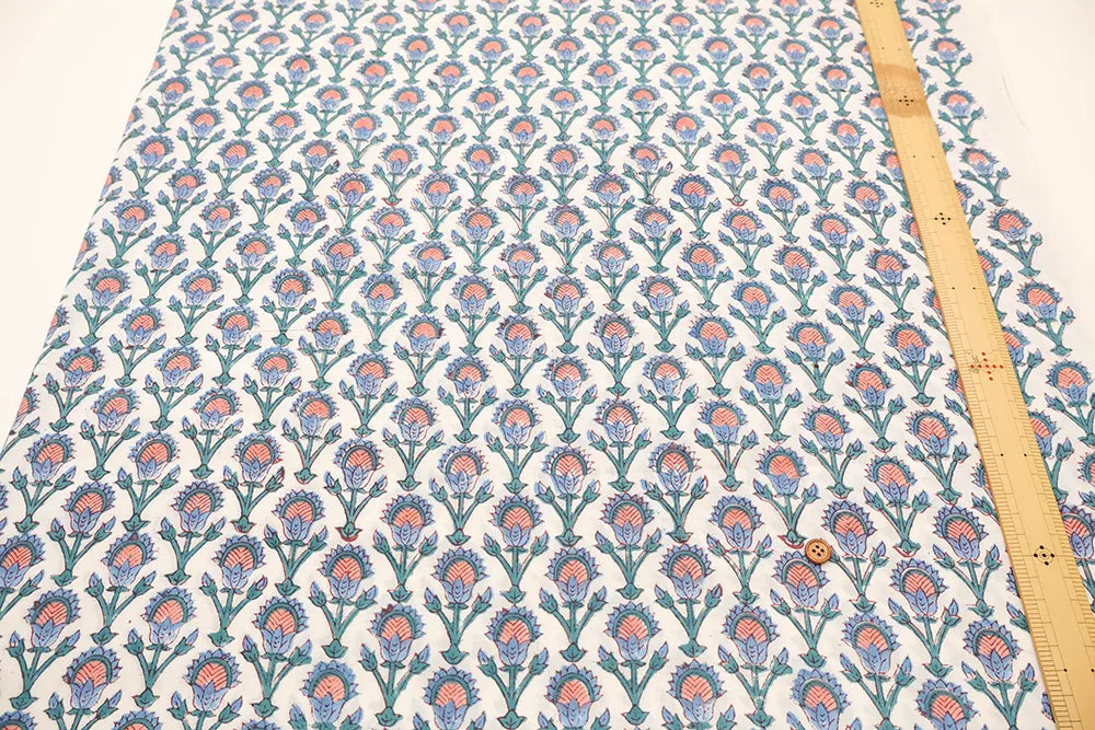 インド製 Cotton Cambric Printed Fabric エスニック - Mini Flowers - nomura tailor