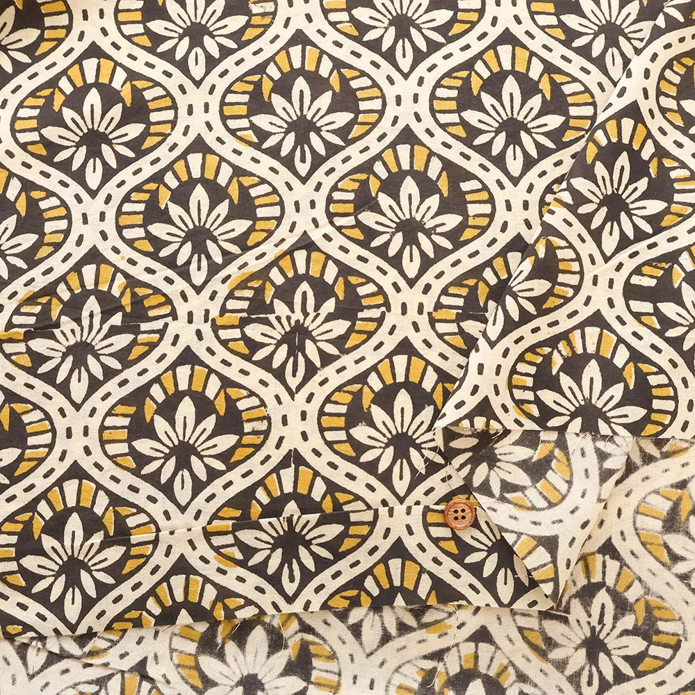 インド製 Cotton Cambric Printed Fabric エスニック ジオメトリック - nomura tailor