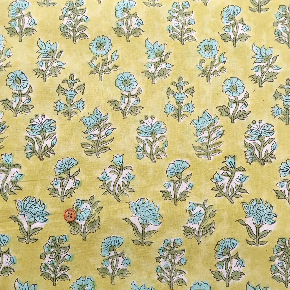 インド製 Cotton Cambric Printed Fabric エスニック フラワーパターン - nomura tailor