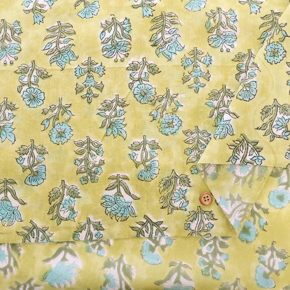 インド製 Cotton Cambric Printed Fabric エスニック フラワーパターン - nomura tailor
