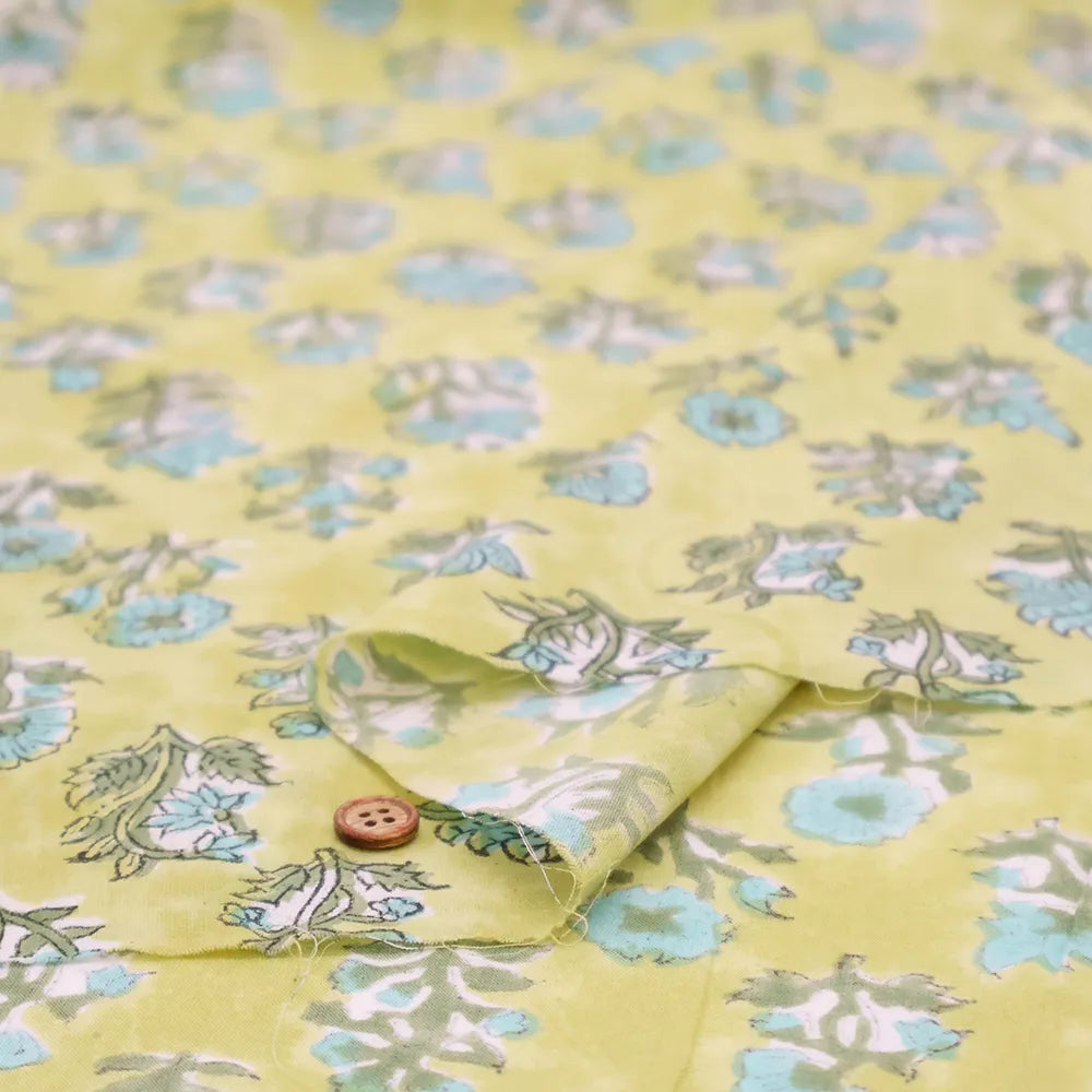 インド製 Cotton Cambric Printed Fabric エスニック フラワーパターン - nomura tailor
