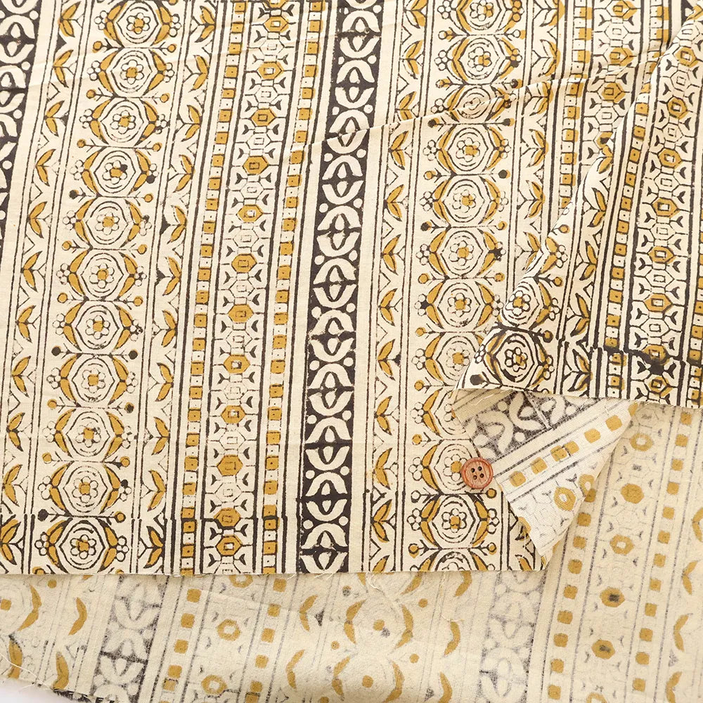 インド製 Cotton Cambric Printed Fabric エスニック ストライプ - nomura tailor