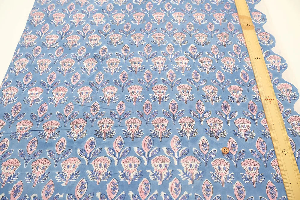 インド製 Cotton Cambric Printed Fabric エスニック シンボルフラワー - nomura tailor