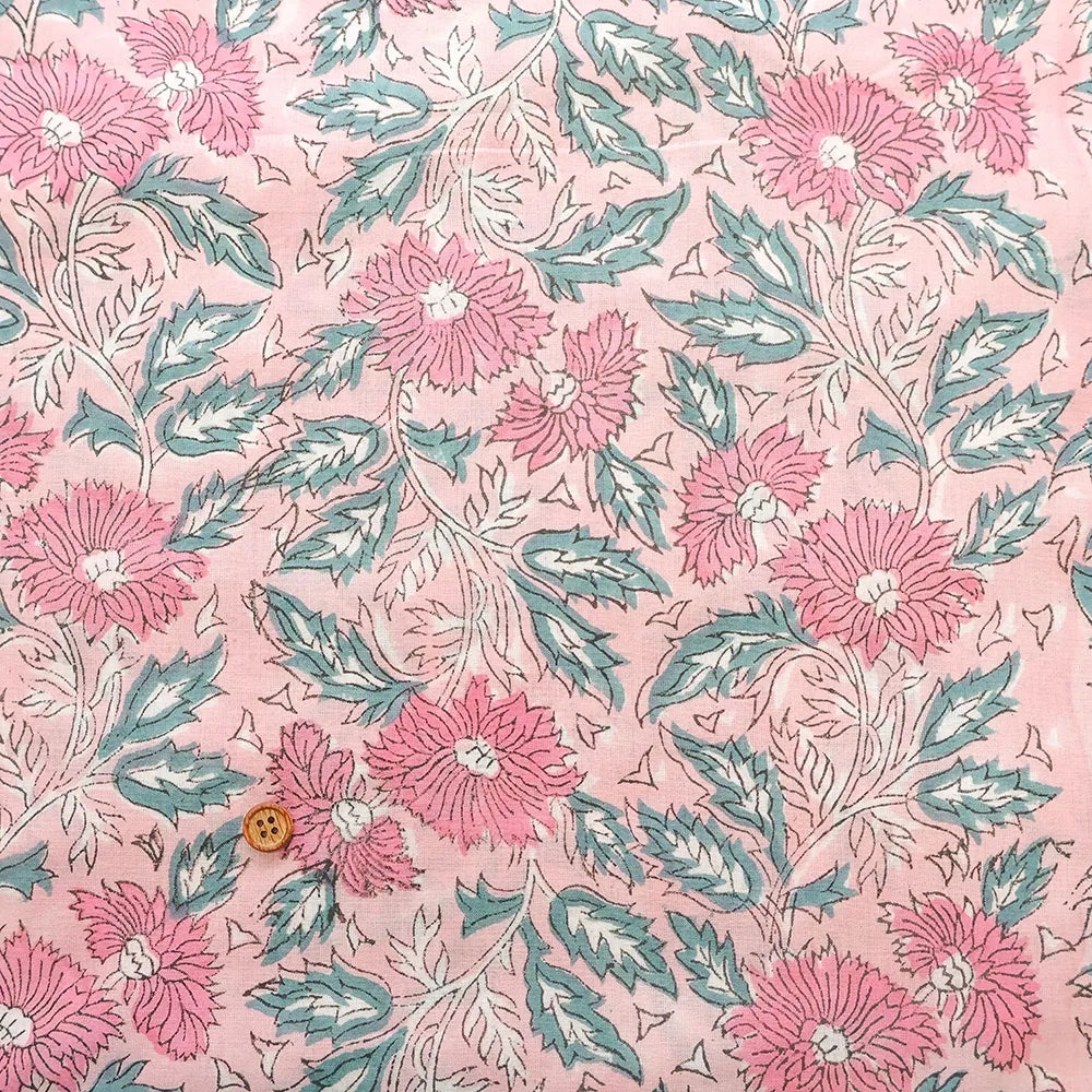 インド製 Cotton Cambric Printed Fabric エスニック - Flowers - nomura tailor
