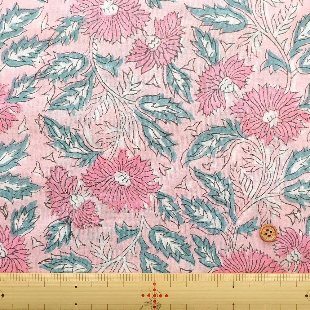 インド製 Cotton Cambric Printed Fabric エスニック - Flowers - nomura tailor