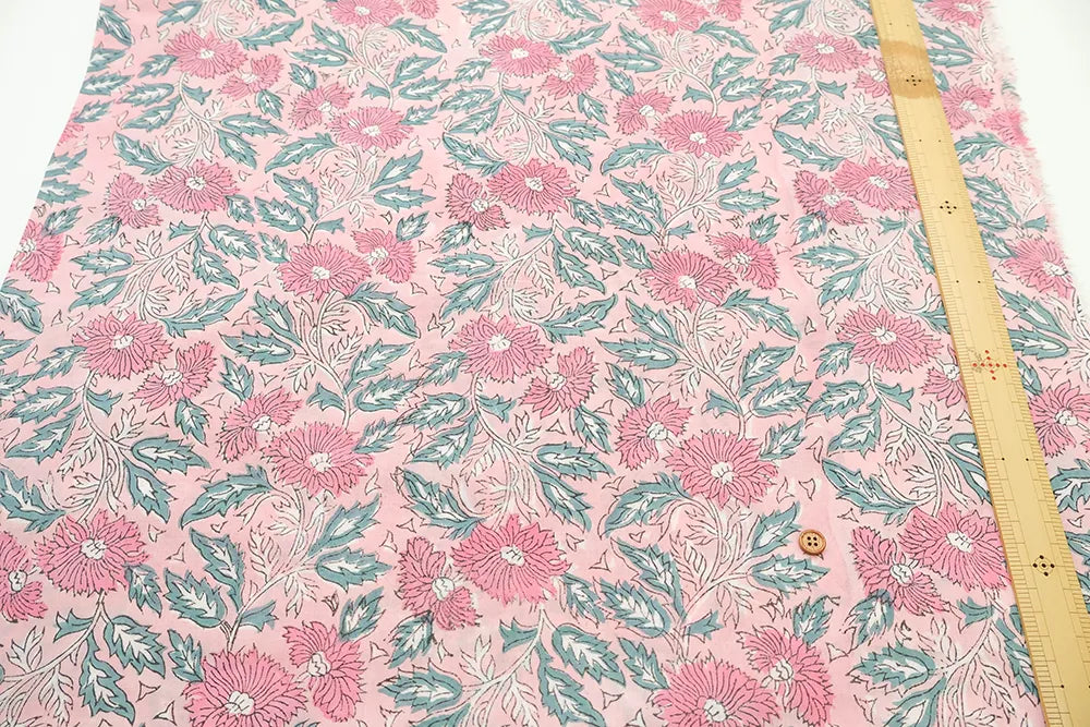 インド製 Cotton Cambric Printed Fabric エスニック - Flowers - nomura tailor