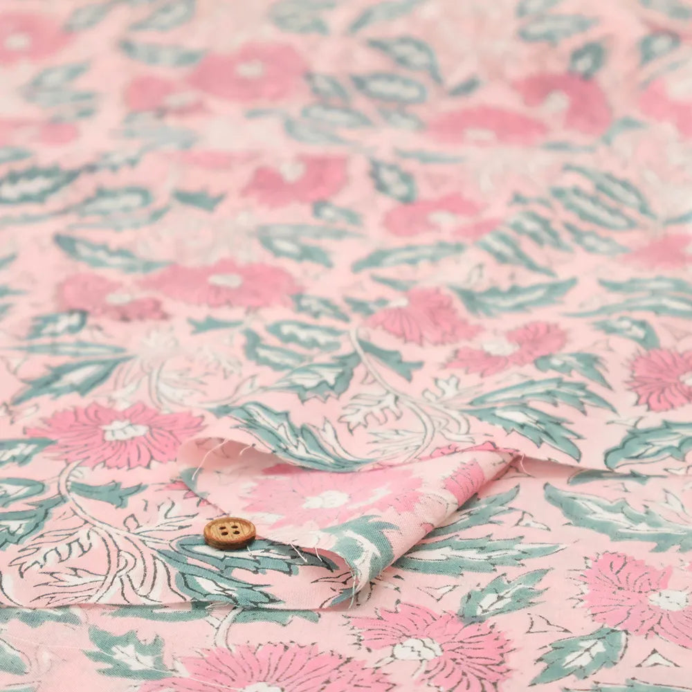 インド製 Cotton Cambric Printed Fabric エスニック - Flowers - nomura tailor