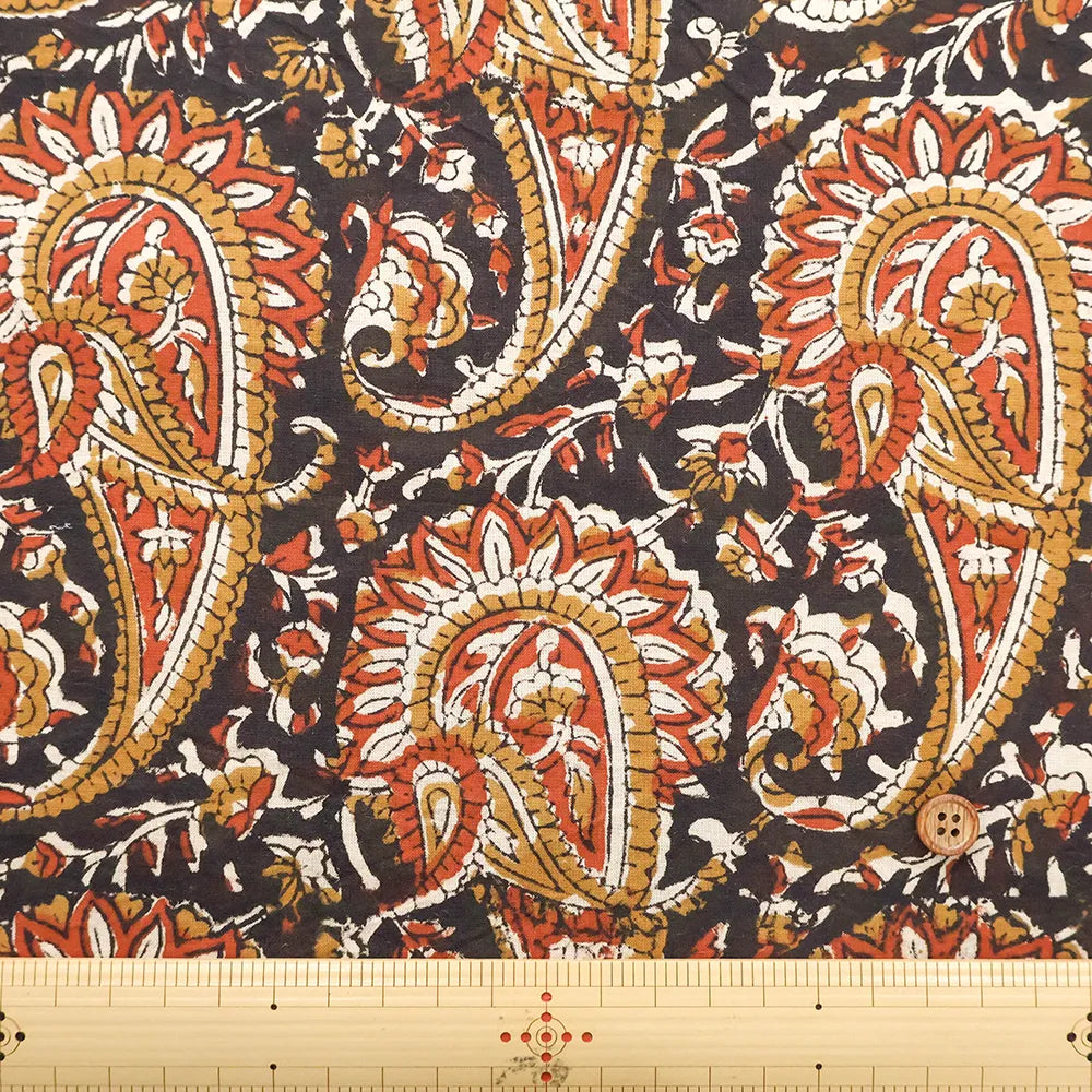 インド製 Cotton Cambric Printed Fabric エスニック ペイズリー - nomura tailor