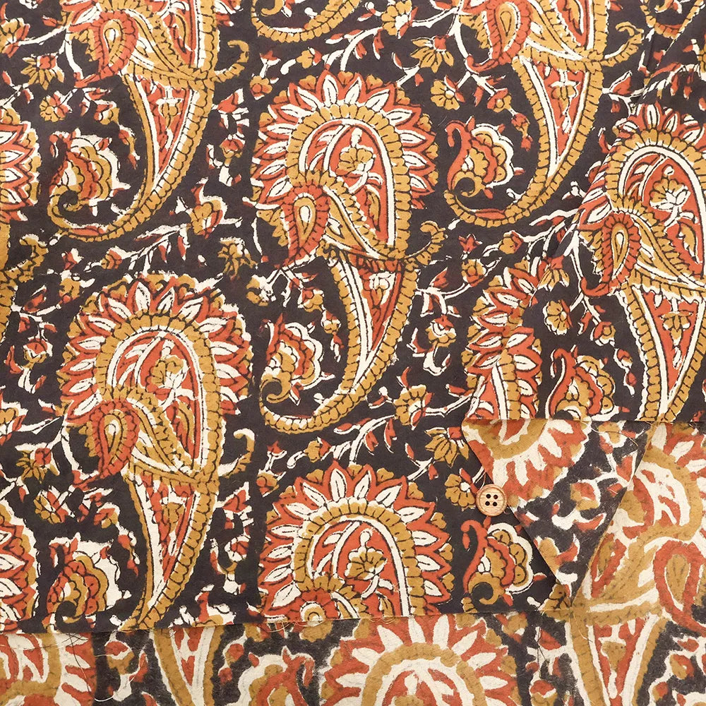 インド製 Cotton Cambric Printed Fabric エスニック ペイズリー - nomura tailor